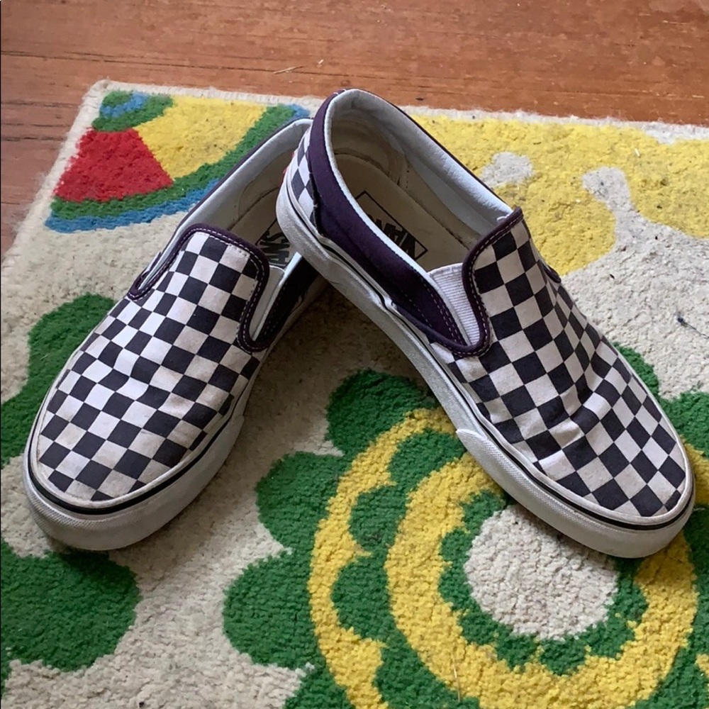 Nightshade Purple Checkered Slip-On Vans